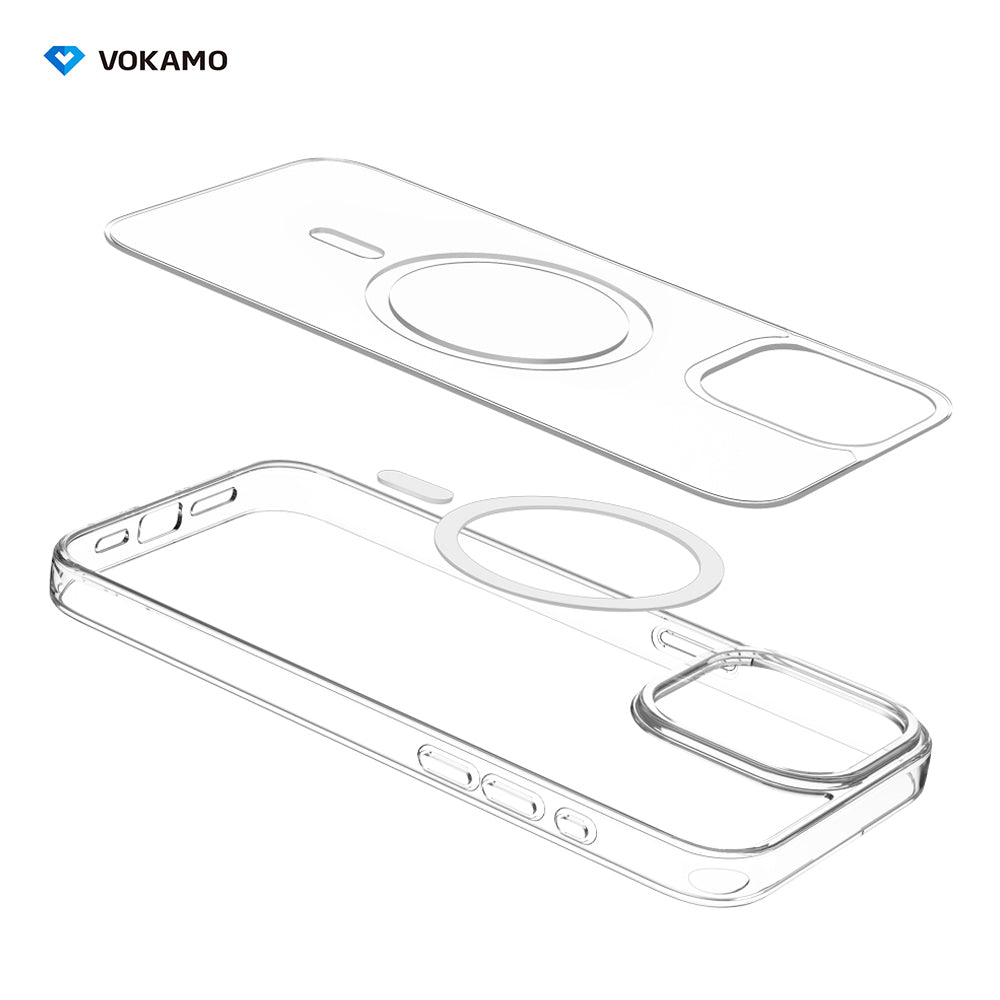 VOKAMO Magnetic iPhone 15 Case Clear With MagSafe For iPhone 15 Pro Max/15 Pro/15 Plus/15 - VOKAMO