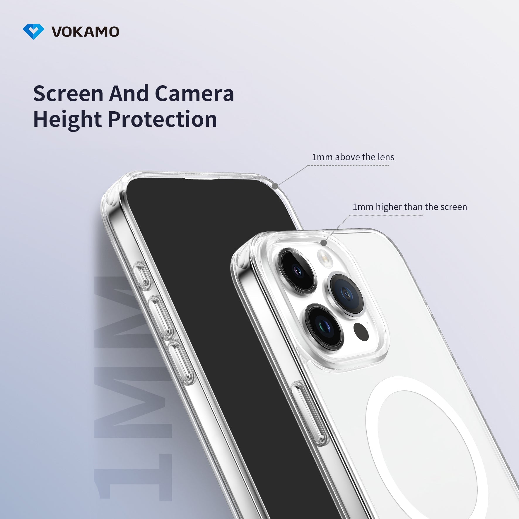 VOKAMO Magnetic iPhone 15 Case Clear With MagSafe For iPhone 15 Pro Max/15 Pro/15 Plus/15 - VOKAMO