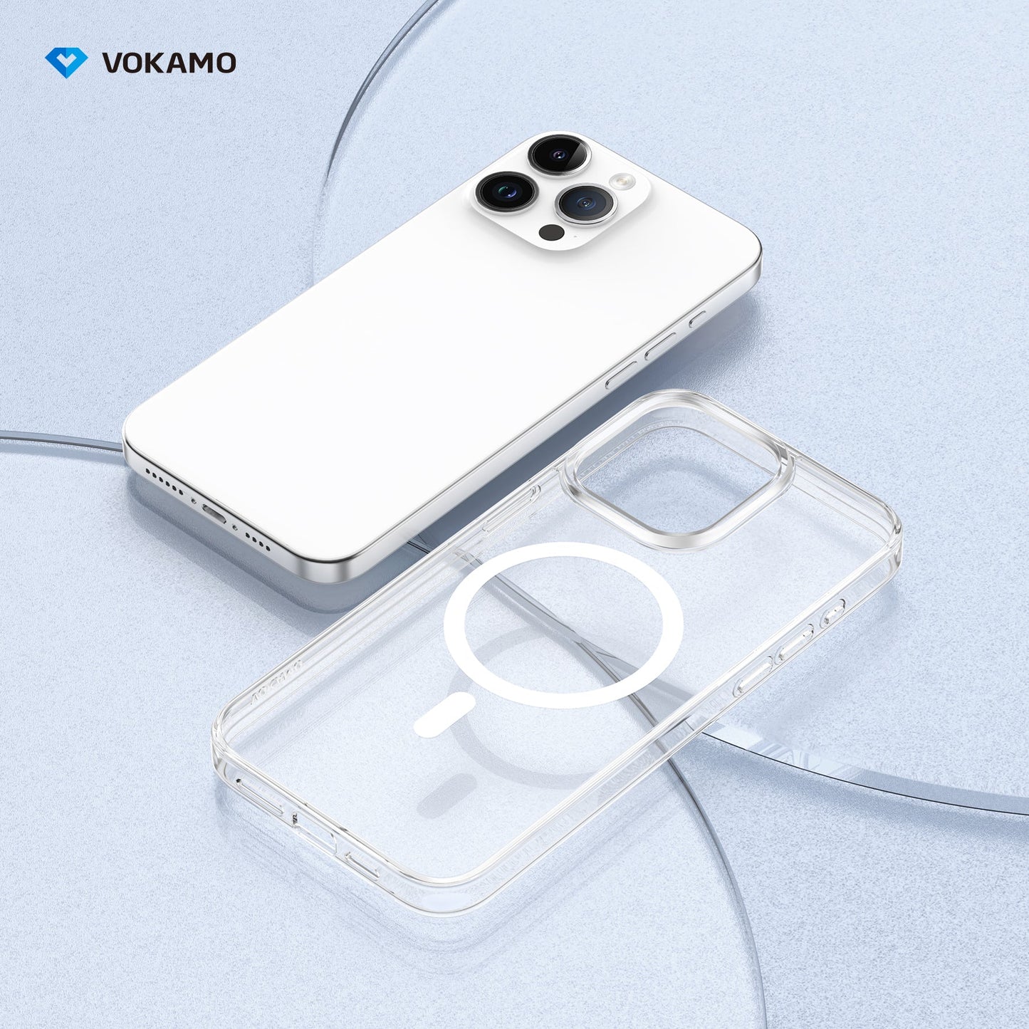 VOKAMO Magnetic iPhone 15 Case Clear With MagSafe For iPhone 15 Pro Max/15 Pro/15 Plus/15 - VOKAMO