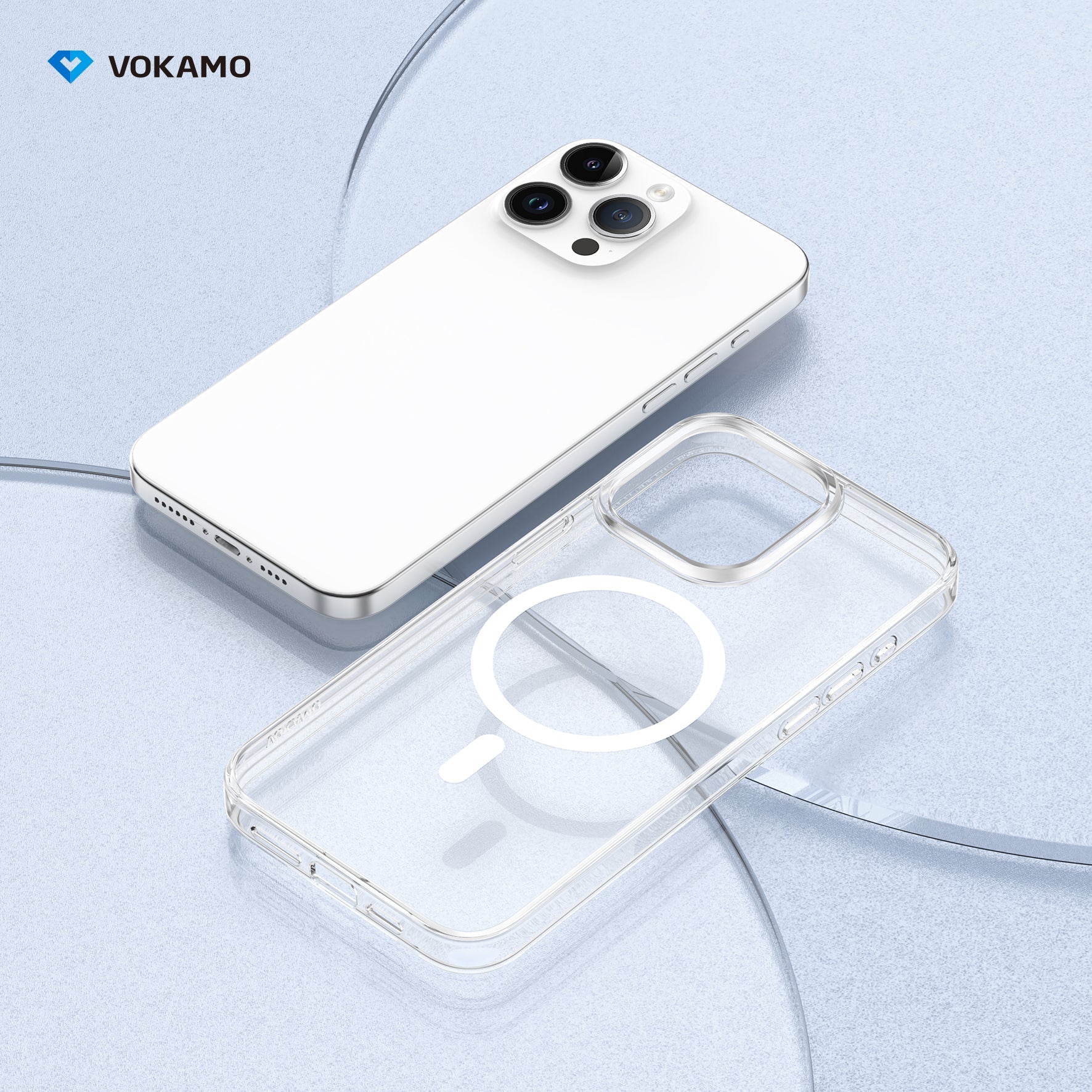 VOKAMO Magnetic iPhone 15 Case Clear With MagSafe For iPhone 15 Pro Max/15 Pro/15 Plus/15 - VOKAMO