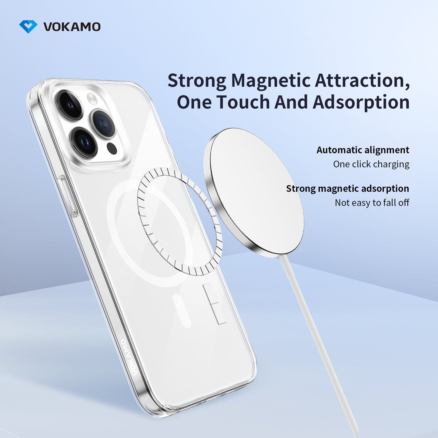 VOKAMO Magnetic iPhone 15 Case Clear With MagSafe For iPhone 15 Pro Max/15 Pro/15 Plus/15 - VOKAMO