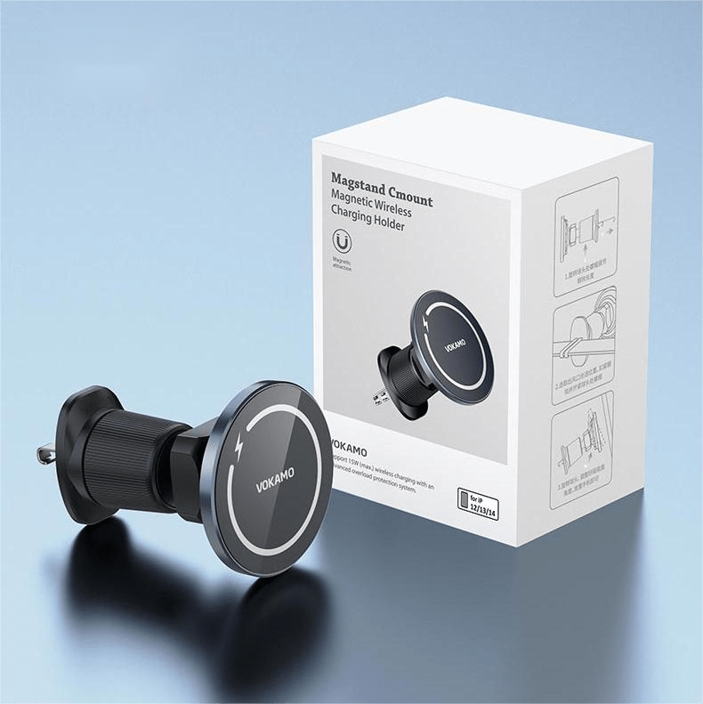 VOKAMO Magnetic Wireless Car Charger Holder 15W Fast Charger - VOKAMO