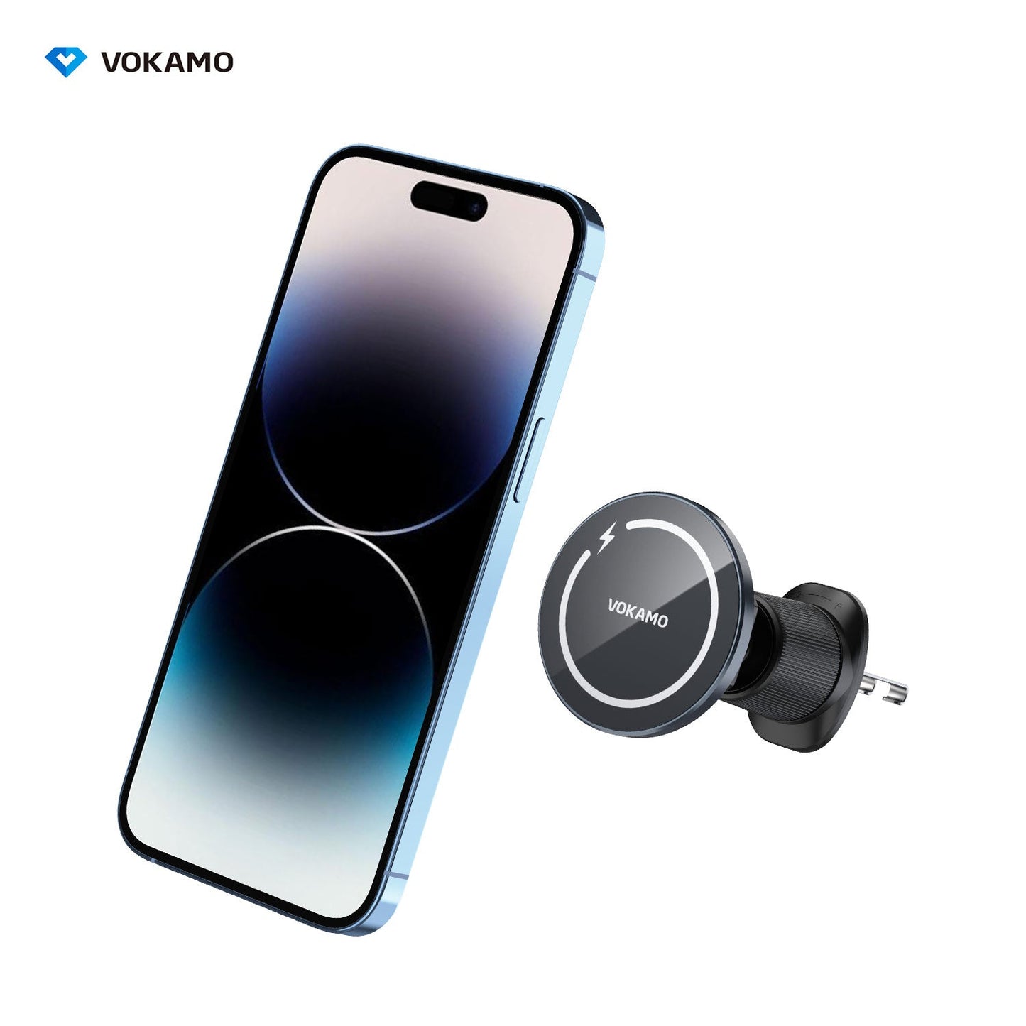 VOKAMO Magnetic Wireless Car Charger Holder 15W Fast Charger - VOKAMO
