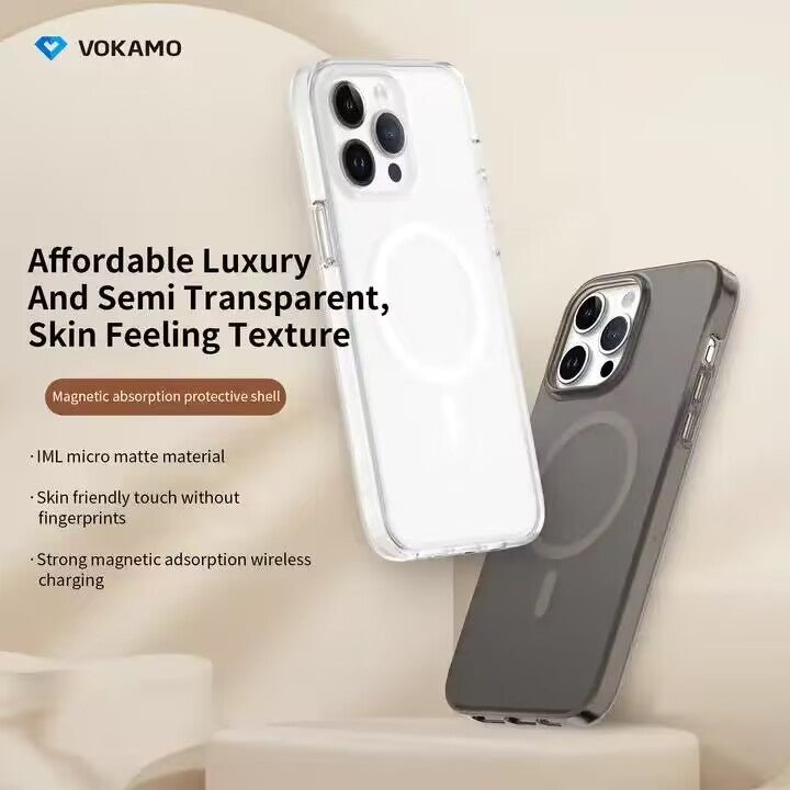 VOKAMO Matte Magnetic Case With MagSafe For iPhone 15 Pro Max 15 iPhone 15 Pro 15 Plus - VOKAMO