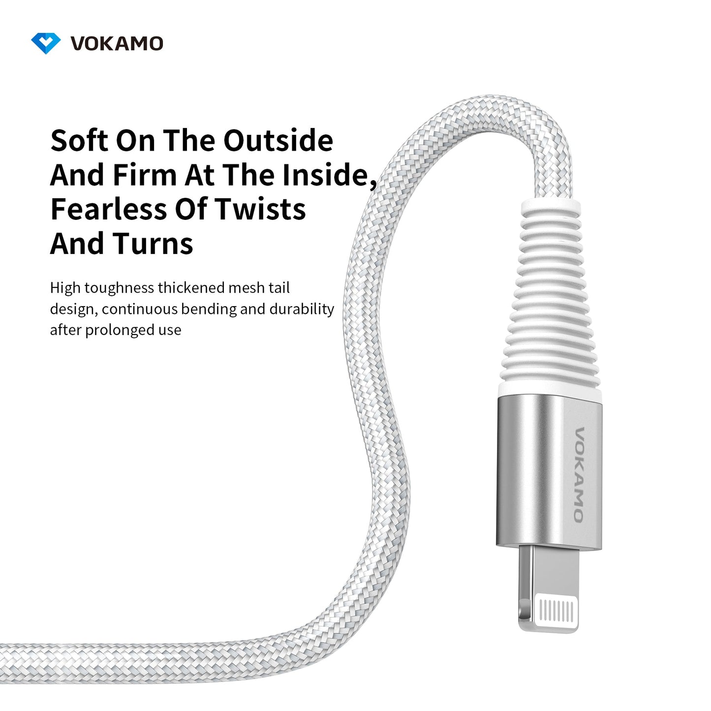 VOKAMO Nylon Braided MFi Certified USB - C to Lightning Cable(1.2m/4ft) - VOKAMO