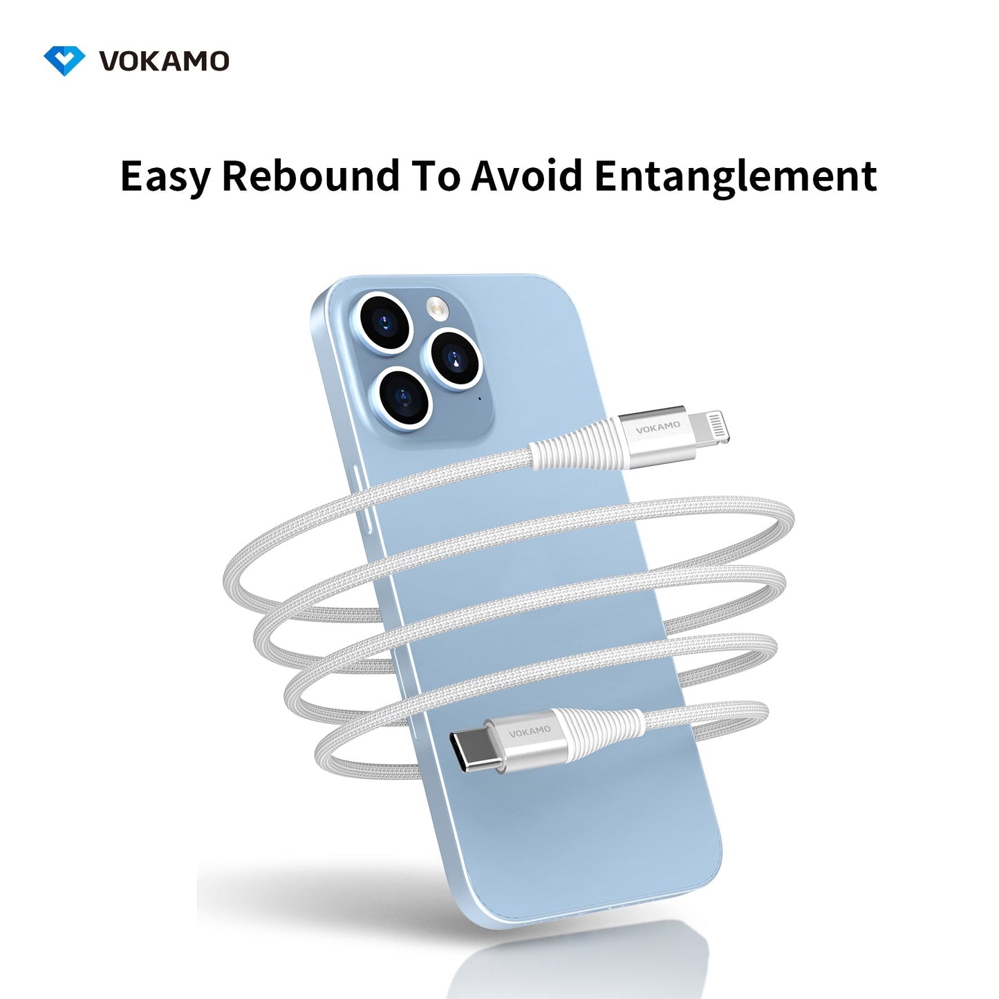 VOKAMO Nylon Braided MFi Certified USB - C to Lightning Cable(1.2m/4ft) - VOKAMO