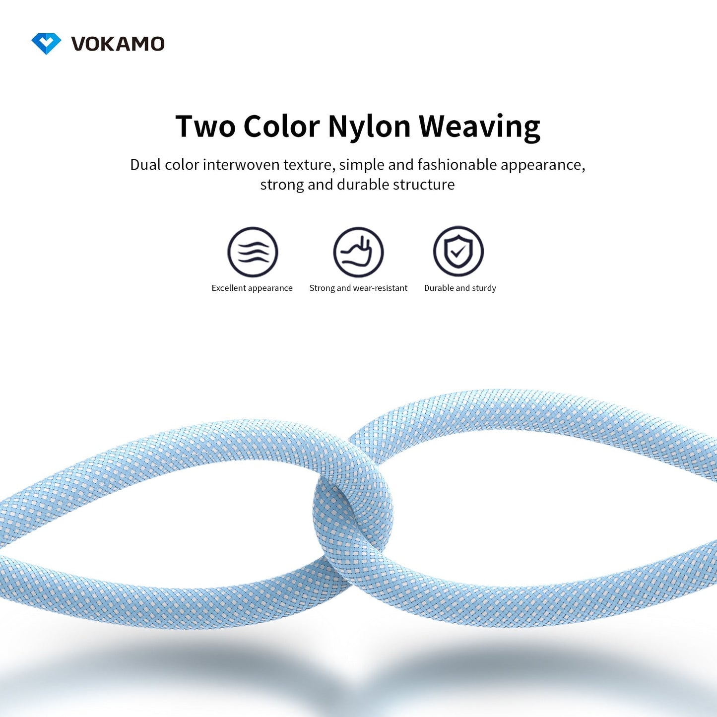 VOKAMO Nylon Braided MFi Certified USB - C to Lightning Cable(1.2m/4ft) - VOKAMO