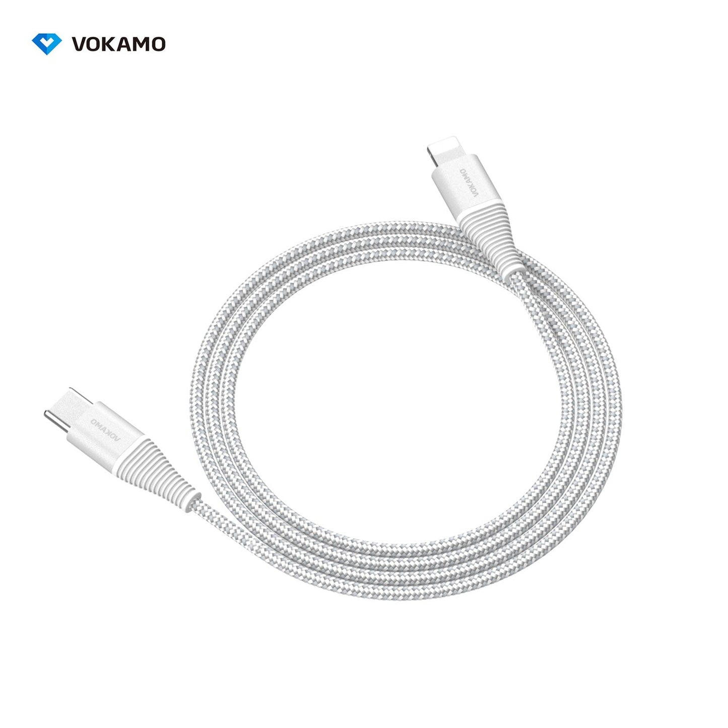 VOKAMO Nylon Braided MFi Certified USB - C to Lightning Cable(1.2m/4ft) - VOKAMO