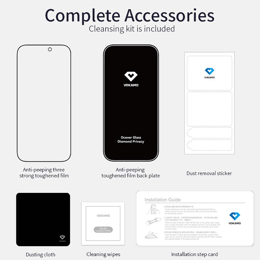 VOKAMO Privacy Screen Protector for iPhone 16 Anti Spy Tempered Glass for Apple iPhone 16 Pro Max - VOKAMO