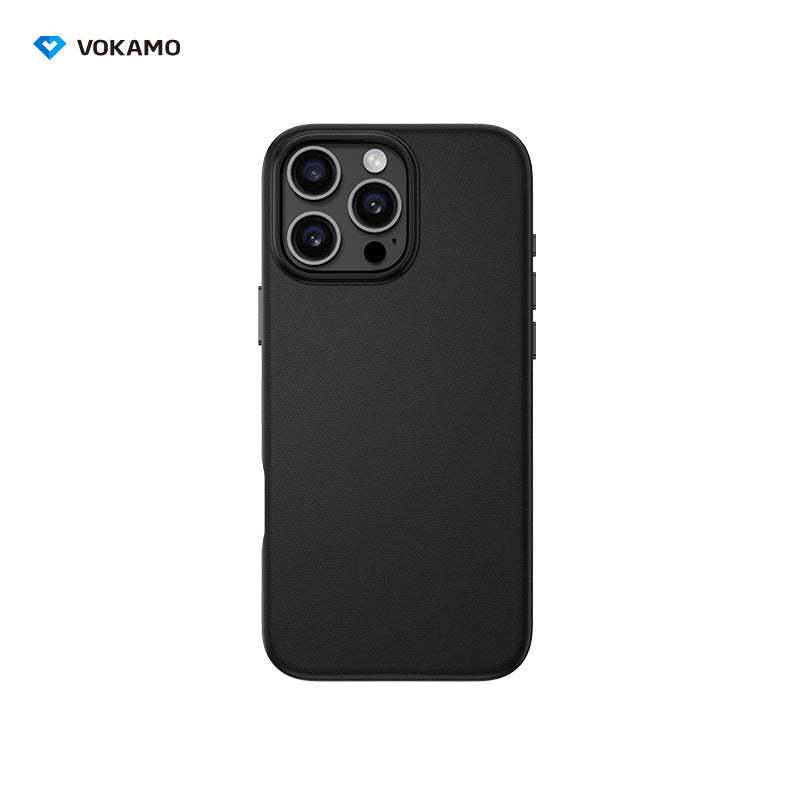 VOKAMO PU Leather Magnetic Case for iPhone 16 for iPhone 16 Pro Max Luxury Magnet Case for Magnet Wireless Charging Phone Case - VOKAMO