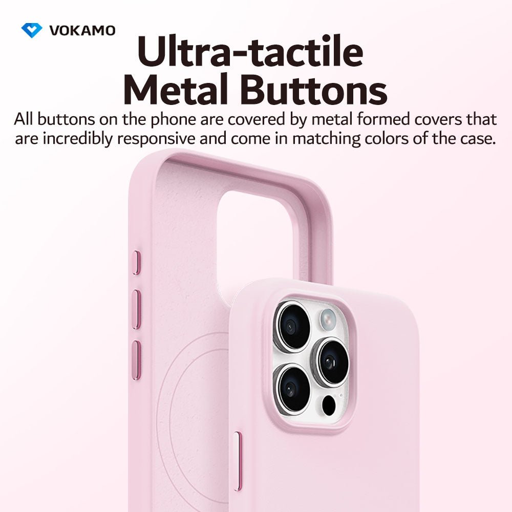 VOKAMO PU Leather Magnetic Case for iPhone 16 for iPhone 16 Pro Max Luxury Magnet Case for Magnet Wireless Charging Phone Case - VOKAMO