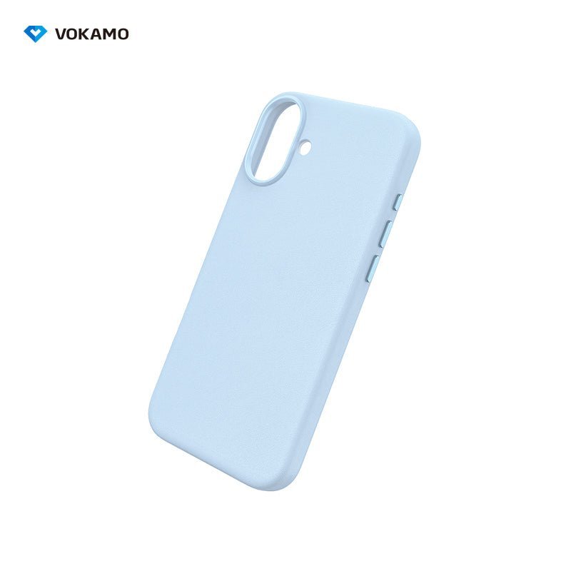 VOKAMO PU Leather Magnetic Case for iPhone 16 for iPhone 16 Pro Max Luxury Magnet Case for Magnet Wireless Charging Phone Case - VOKAMO