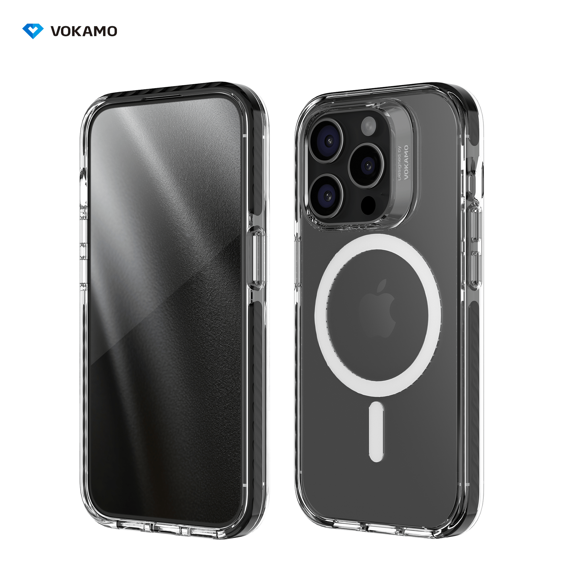 VOKAMO Shockproof iPhone 15 Case Magnetic Clear Case with MagSafe for iPhone 15 Pro Max/15 Plus/15/15 Pro - VOKAMO