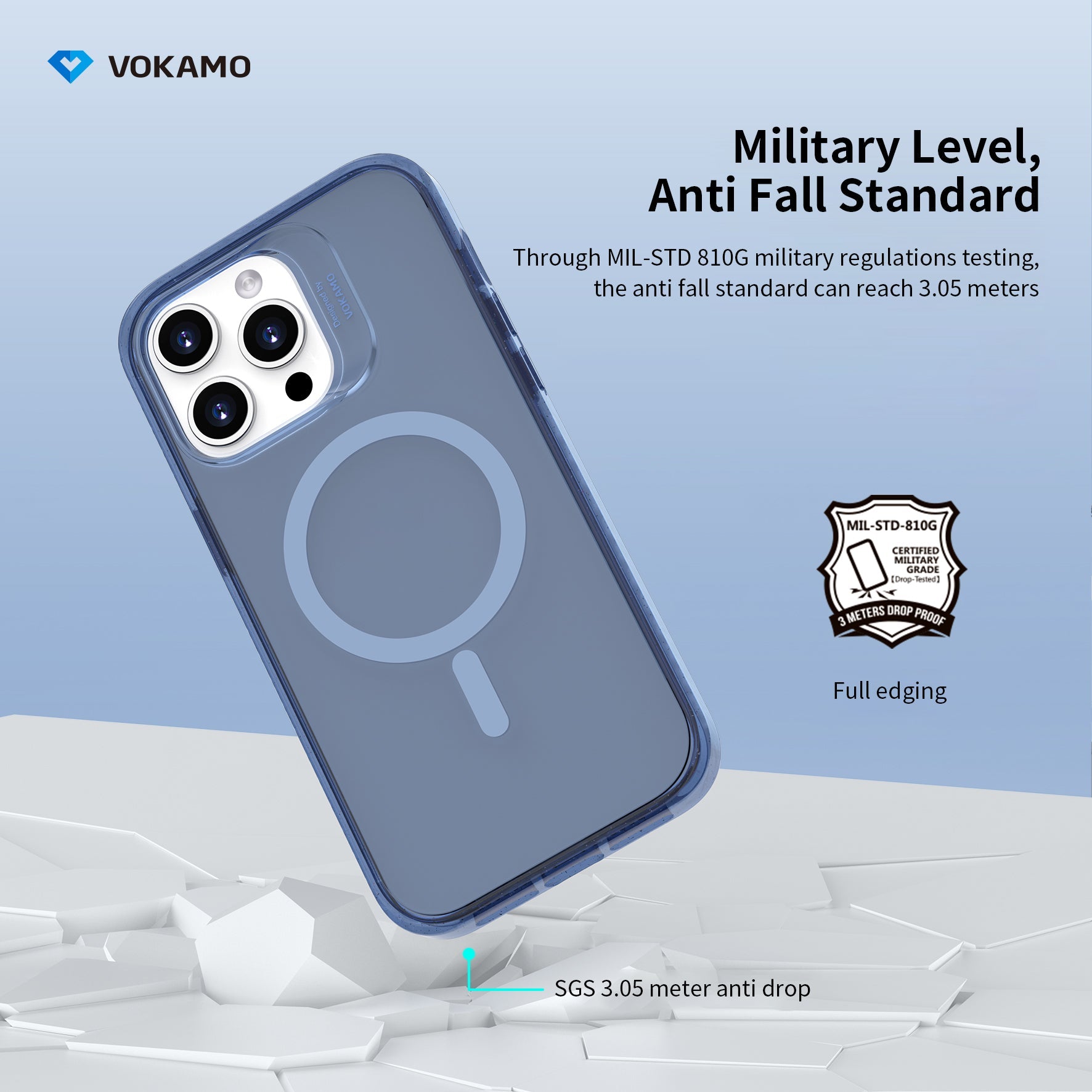 VOKAMO Shockproof iPhone 15 Case Magnetic Clear Case with MagSafe for iPhone 15 Pro Max/15 Plus/15/15 Pro - VOKAMO