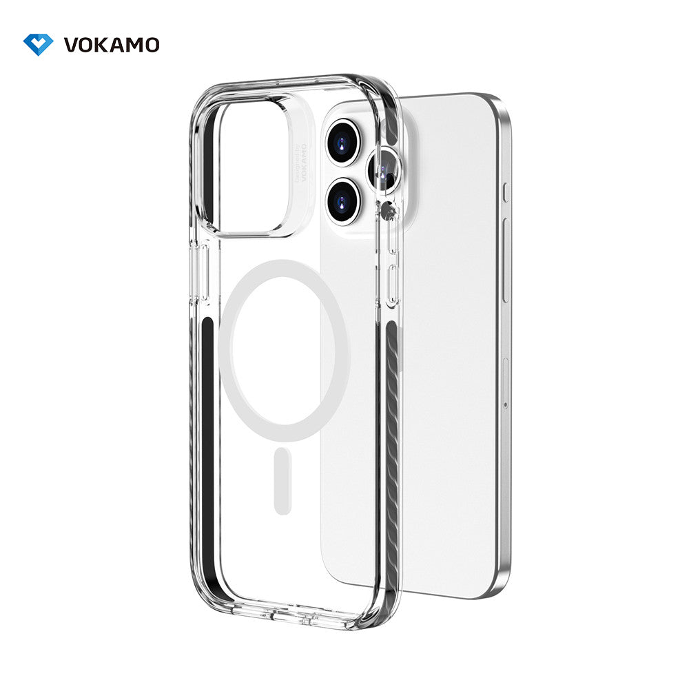 VOKAMO Shockproof iPhone 15 Case Magnetic Clear Case with MagSafe for iPhone 15 Pro Max/15 Plus/15/15 Pro - VOKAMO