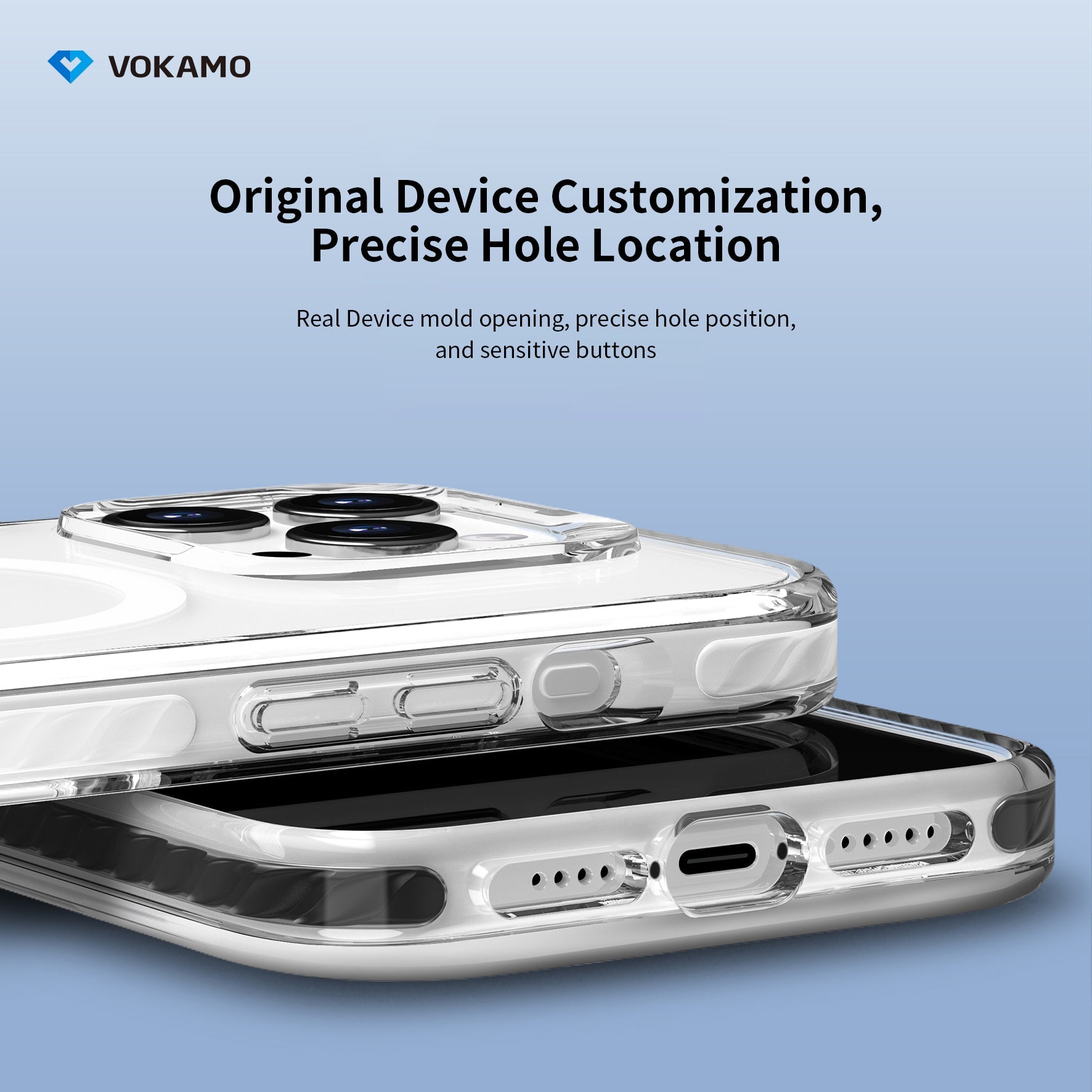 VOKAMO Shockproof iPhone 15 Case Magnetic Clear Case with MagSafe for iPhone 15 Pro Max/15 Plus/15/15 Pro - VOKAMO