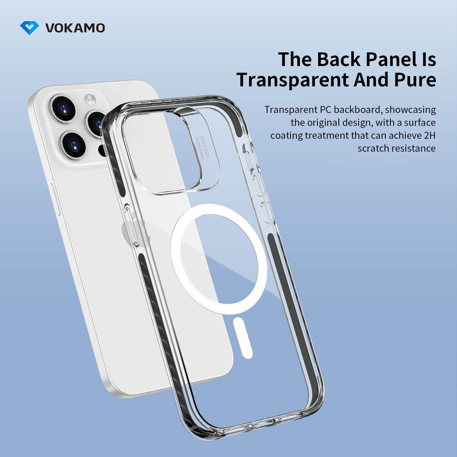 VOKAMO Shockproof iPhone 15 Case Magnetic Clear Case with MagSafe for iPhone 15 Pro Max/15 Plus/15/15 Pro - VOKAMO