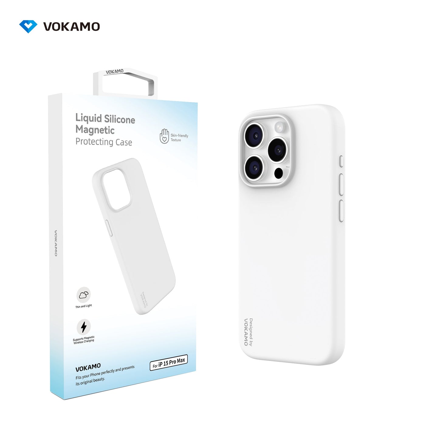 VOKAMO Silicone iPhone Magnetic Case Soft Protective Case Cover For iPhone 15/15 Pro Max/15 Pro/15 Plus - VOKAMO