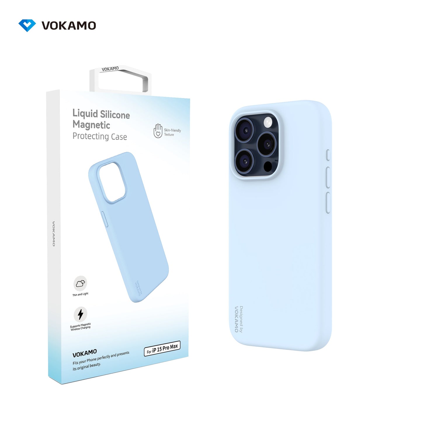 VOKAMO Silicone iPhone Magnetic Case Soft Protective Case Cover For iPhone 15/15 Pro Max/15 Pro/15 Plus - VOKAMO