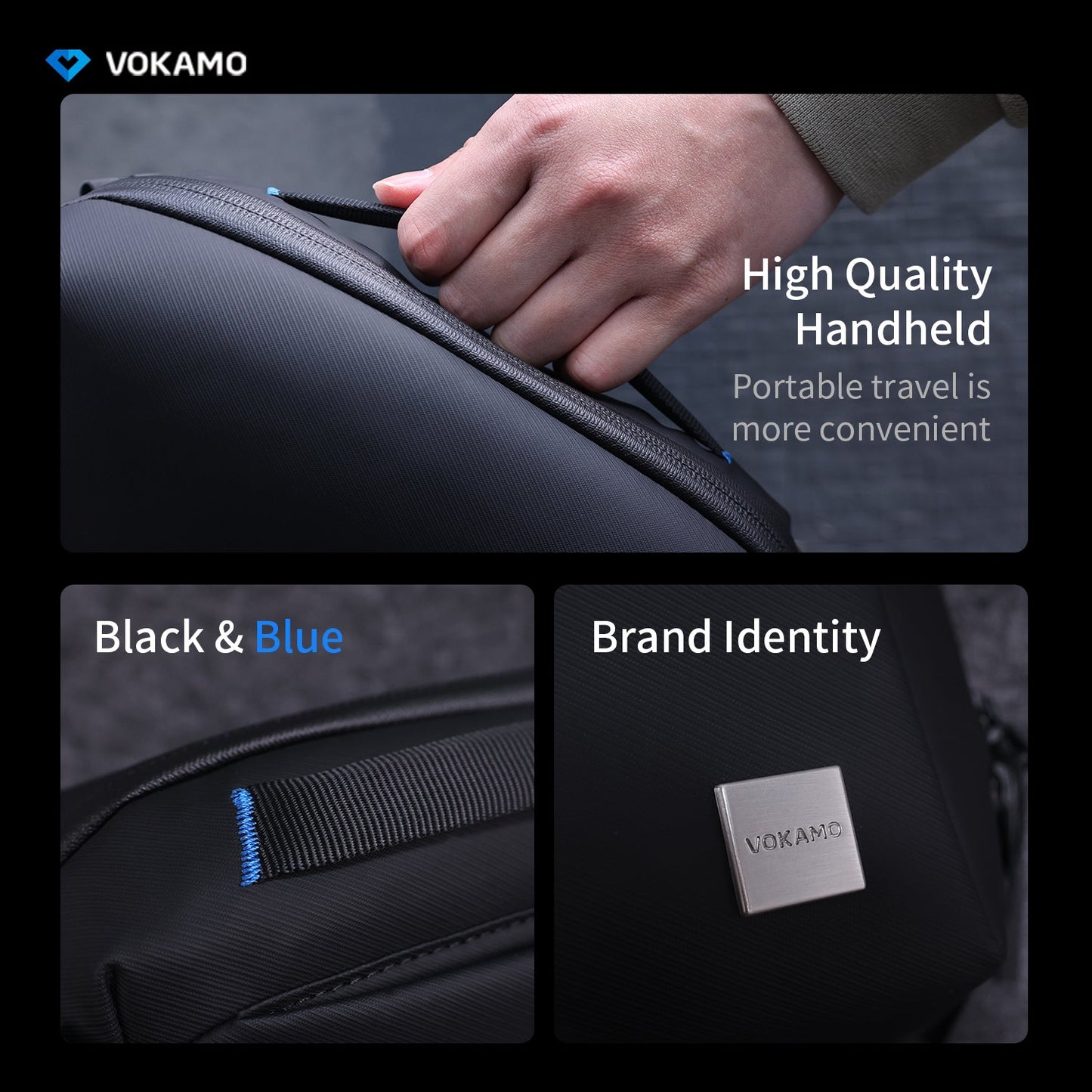 VOKAMO Splashproof Electronics Accessories Organizer Pouch Bag - VOKAMO