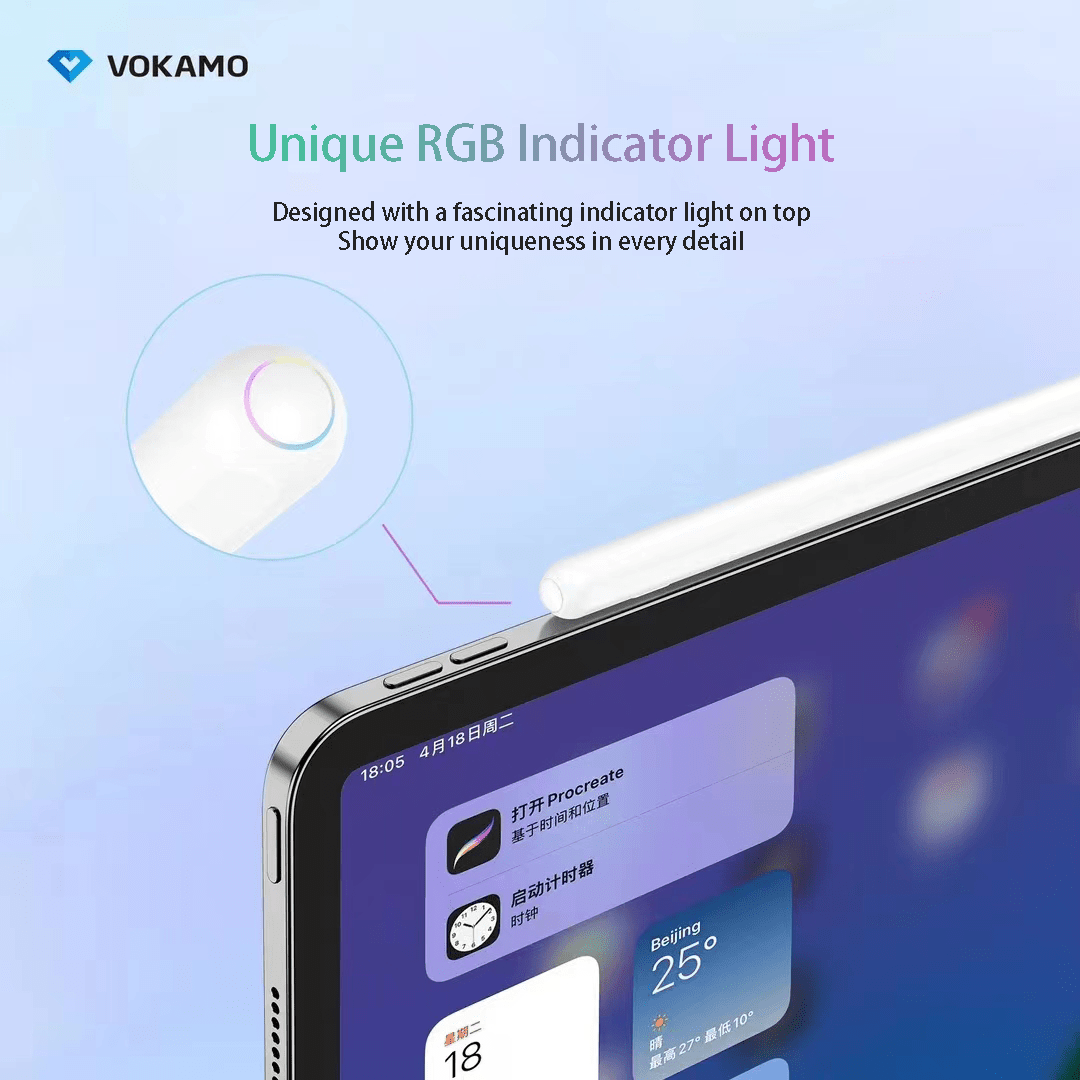 VOKAMO Stylus Pens for iPad 9th 10th Generation,Fast Charging Palm Rejection ipad Pen, Magnetic Apple iPad Pencil - VOKAMO