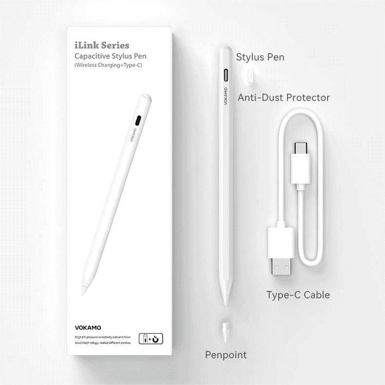 VOKAMO Stylus Pens for iPad 9th 10th Generation,Fast Charging Palm Rejection ipad Pen, Magnetic Apple iPad Pencil - VOKAMO