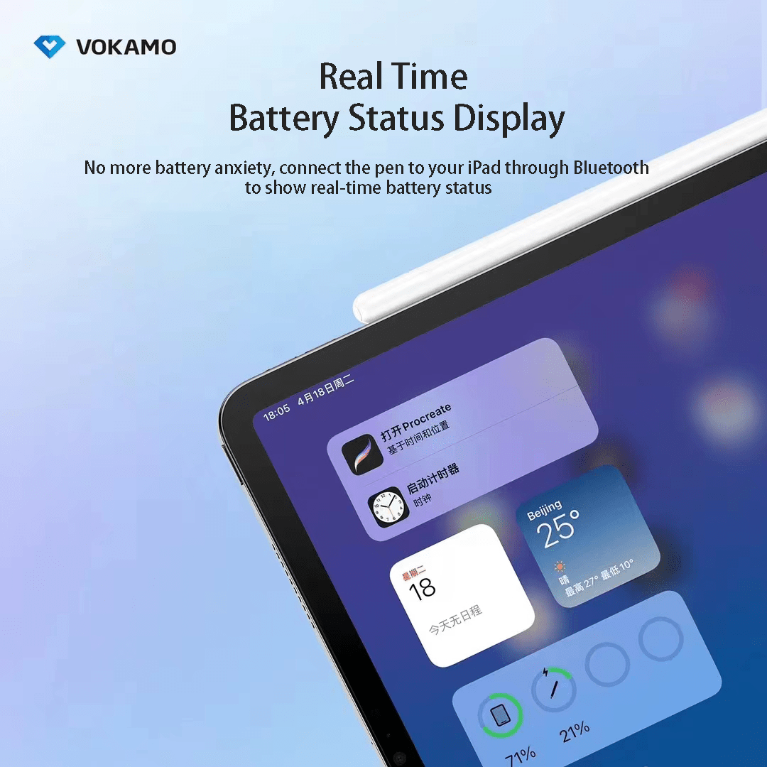 VOKAMO Stylus Pens for iPad 9th 10th Generation,Fast Charging Palm Rejection ipad Pen, Magnetic Apple iPad Pencil - VOKAMO