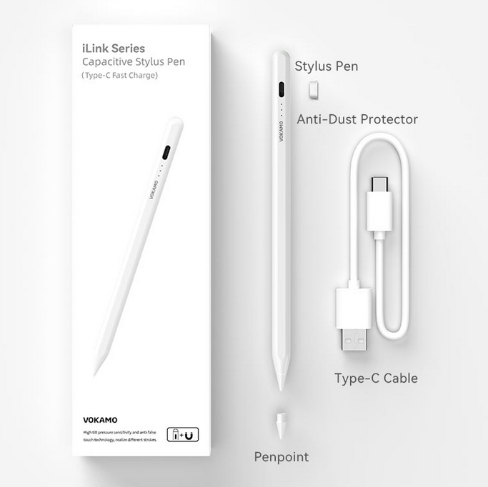VOKAMO Stylus Pens for iPad 9th 10th Generation,USB - C Fast Charging ipad Pen, Magnetic Apple iPad Pencil - VOKAMO