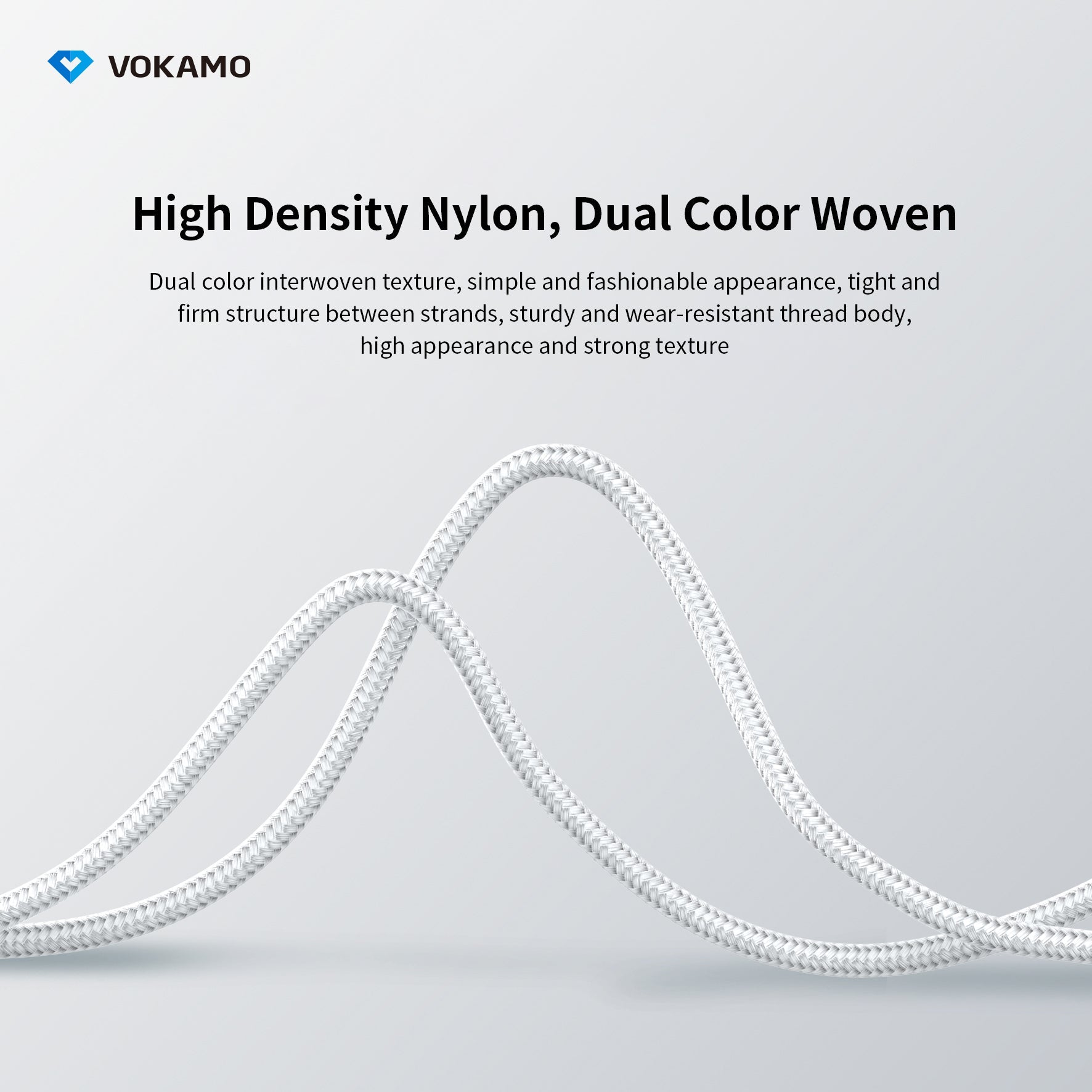 VOKAMO USB C Cable 60W with Holder Design Power Delivery Ultra - Fast Type - C Cable 1.2M - VOKAMO