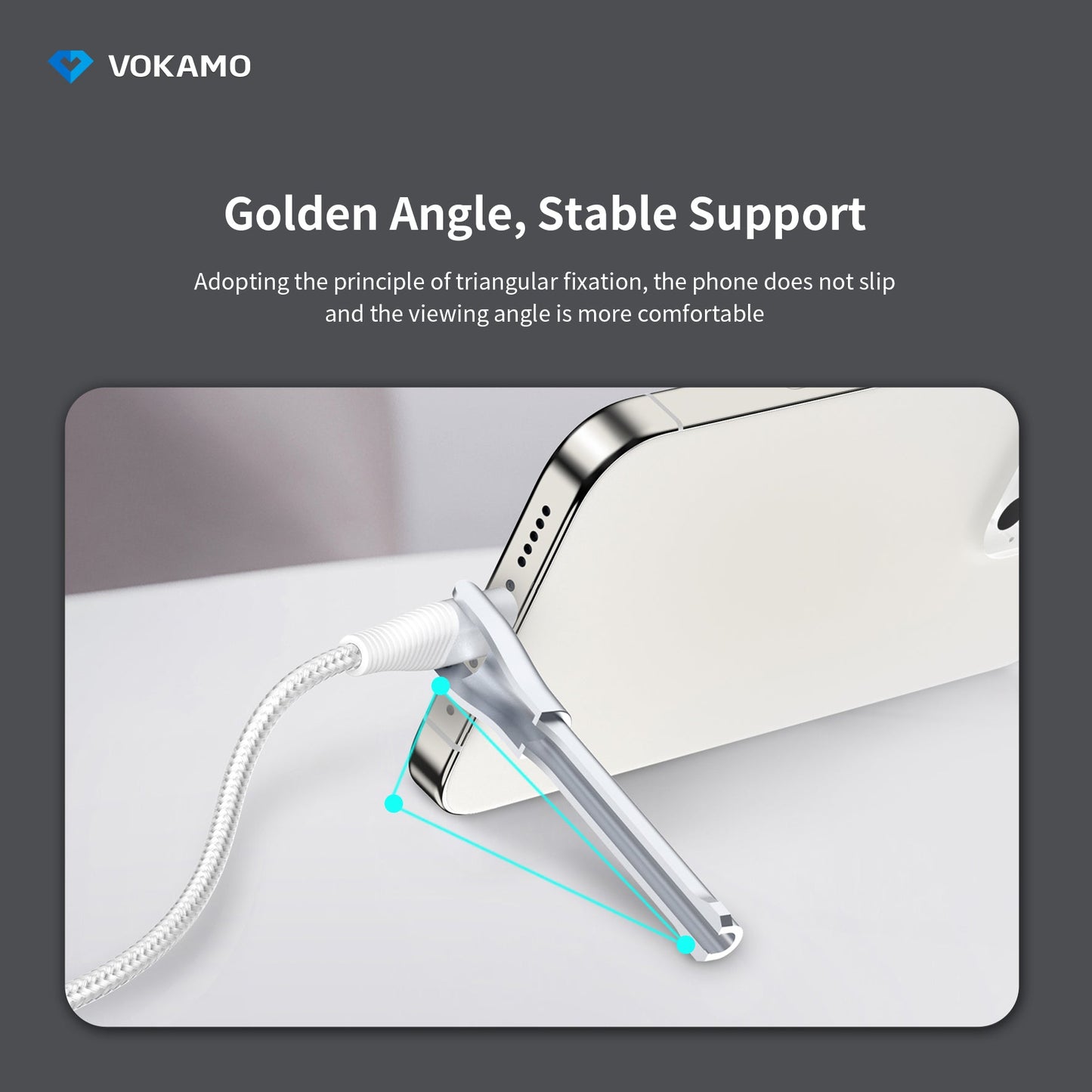 VOKAMO USB C Cable 60W with Holder Design Power Delivery Ultra - Fast Type - C Cable 1.2M - VOKAMO