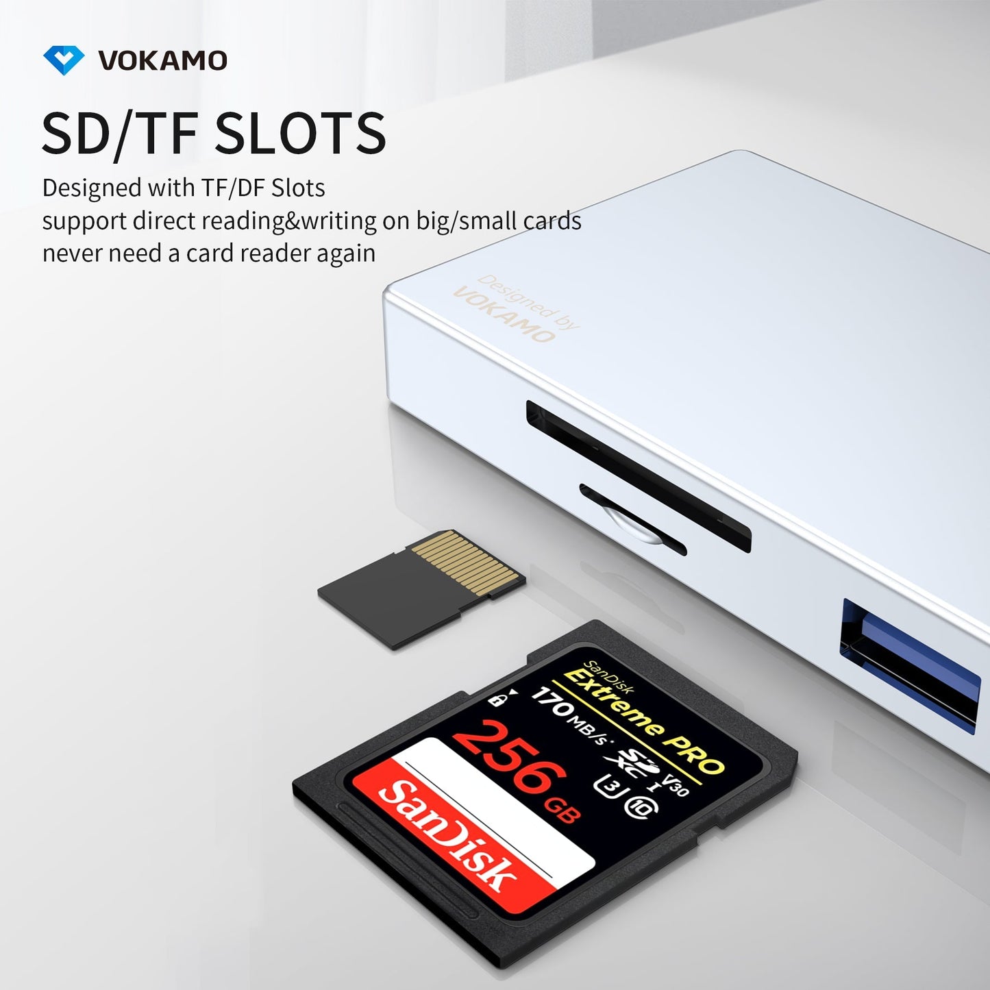 VOKAMO USB C HUB,6 - IN - 1 Multiport Adapter Portable 4K HDMI USB C Dongle - VOKAMO