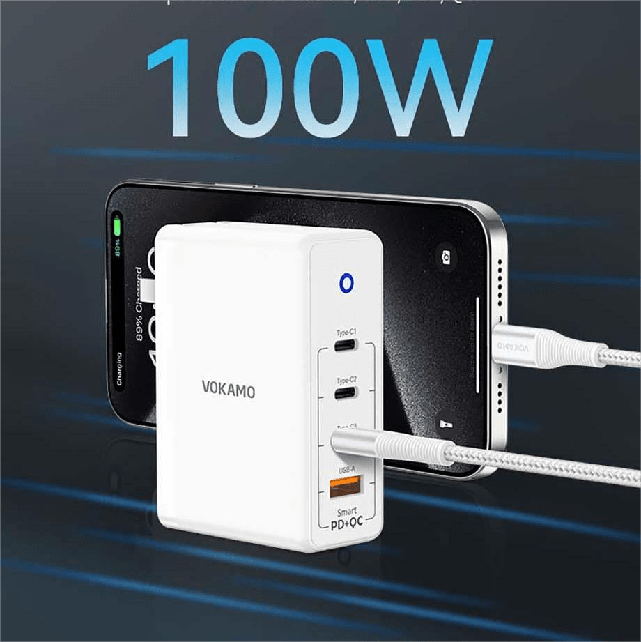 VOKAMO USB - C to USB - C Cable 100W E - Marker PD Fast Charging Type - C Cable 1.2m - VOKAMO