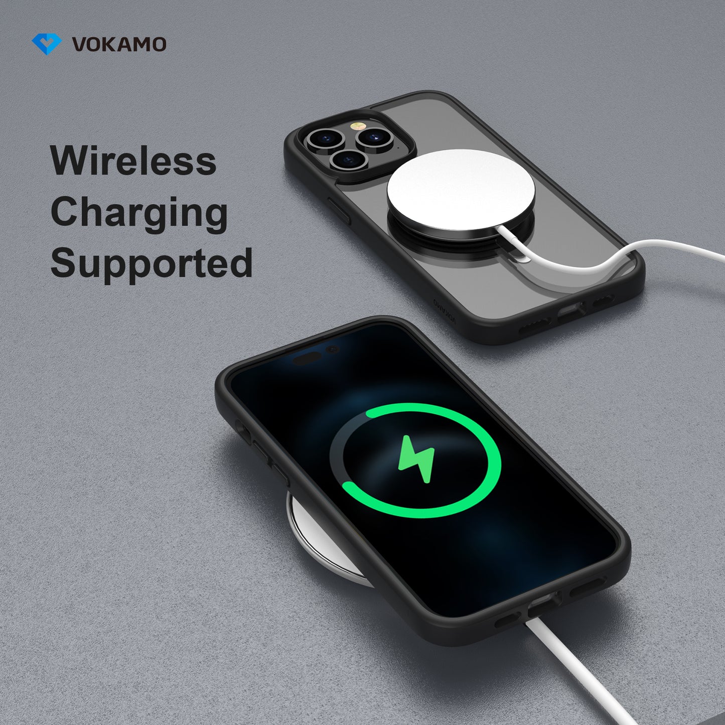 VOKAMO Matte Clear Magnetic Shockproof Case for iPhone 14 Pro Max/14 Pro/14/14 Plus Case with MagSafe