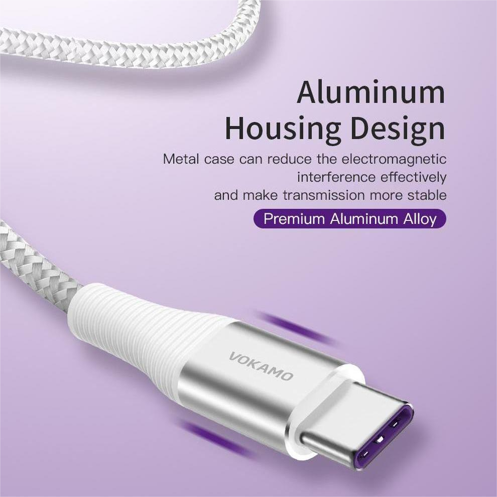 VOKAMO Type C Cable 5A Fast Charging 3FT Nylon Braided USB C to USB A Charger Cord