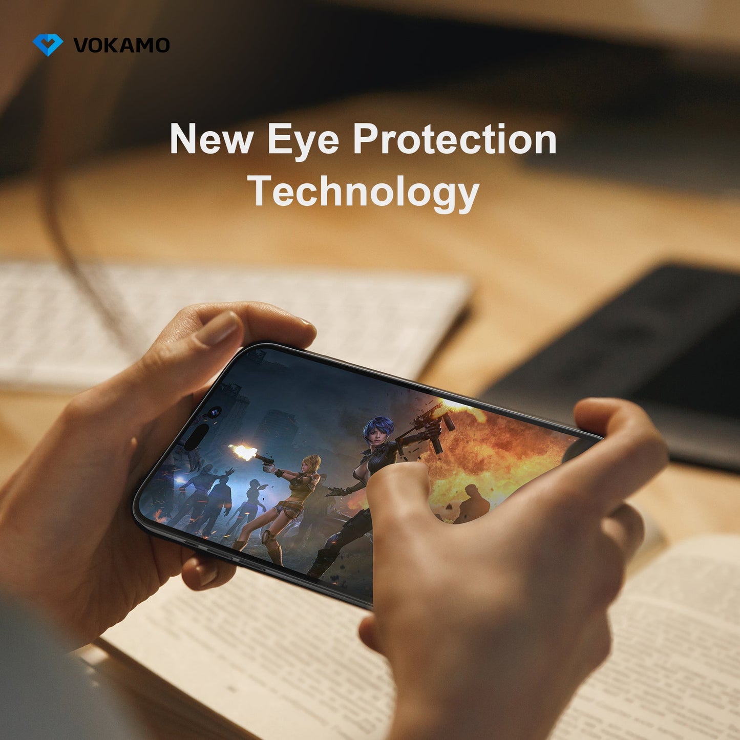 VOKAMO Anti - Glare Screen Protector Guard for iPhone 14 Pro Max/14/14 Plus/14 Pro Matte Tempered Glass - VOKAMO
