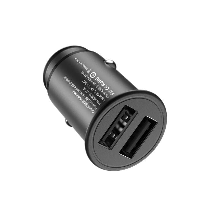 VOKAMO Car Charger Small 4.8A Metal USB Car Charger Fast Car Charge Adapter(Dual USB Ports) - VOKAMO