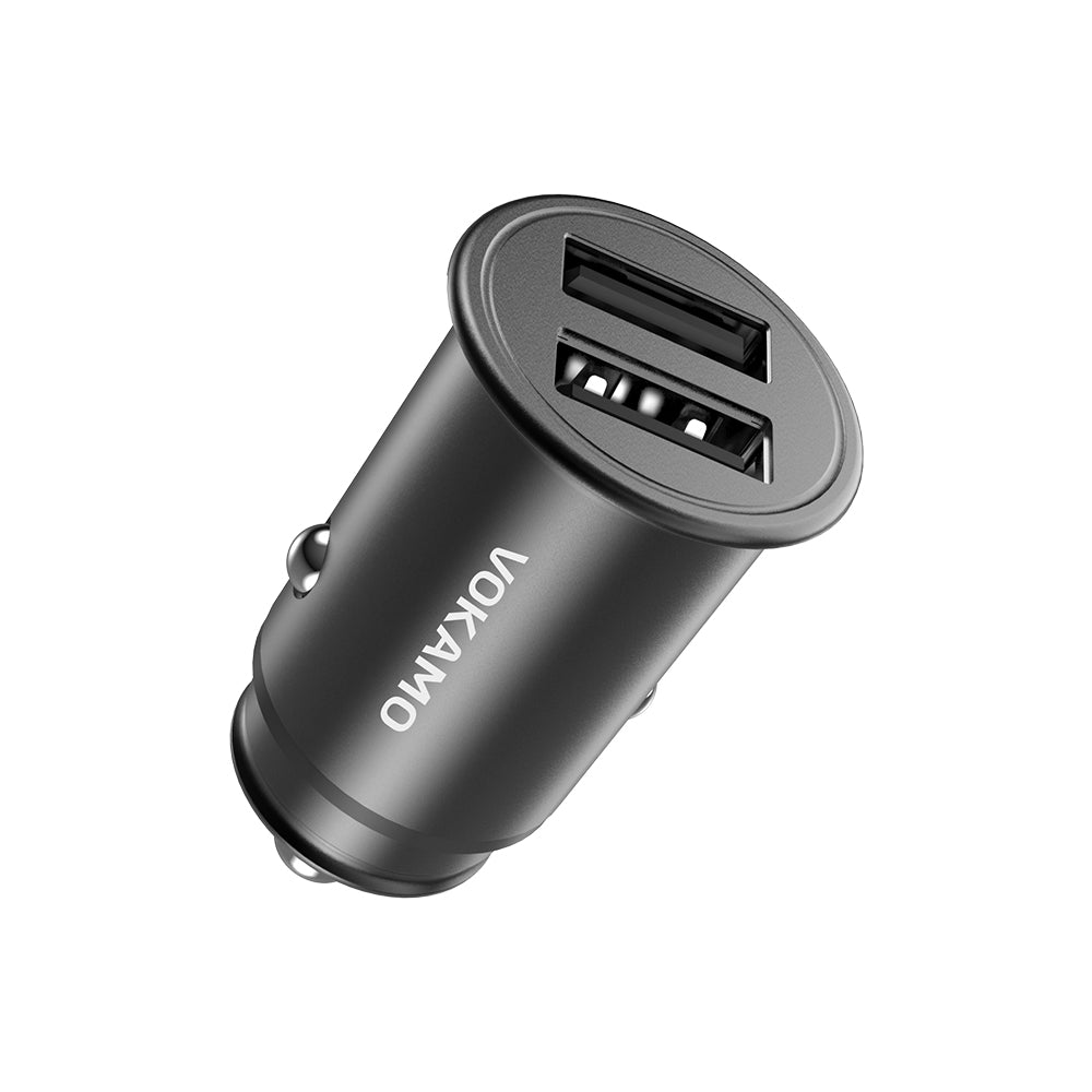 VOKAMO Car Charger Small 4.8A Metal USB Car Charger Fast Car Charge Adapter(Dual USB Ports) - VOKAMO