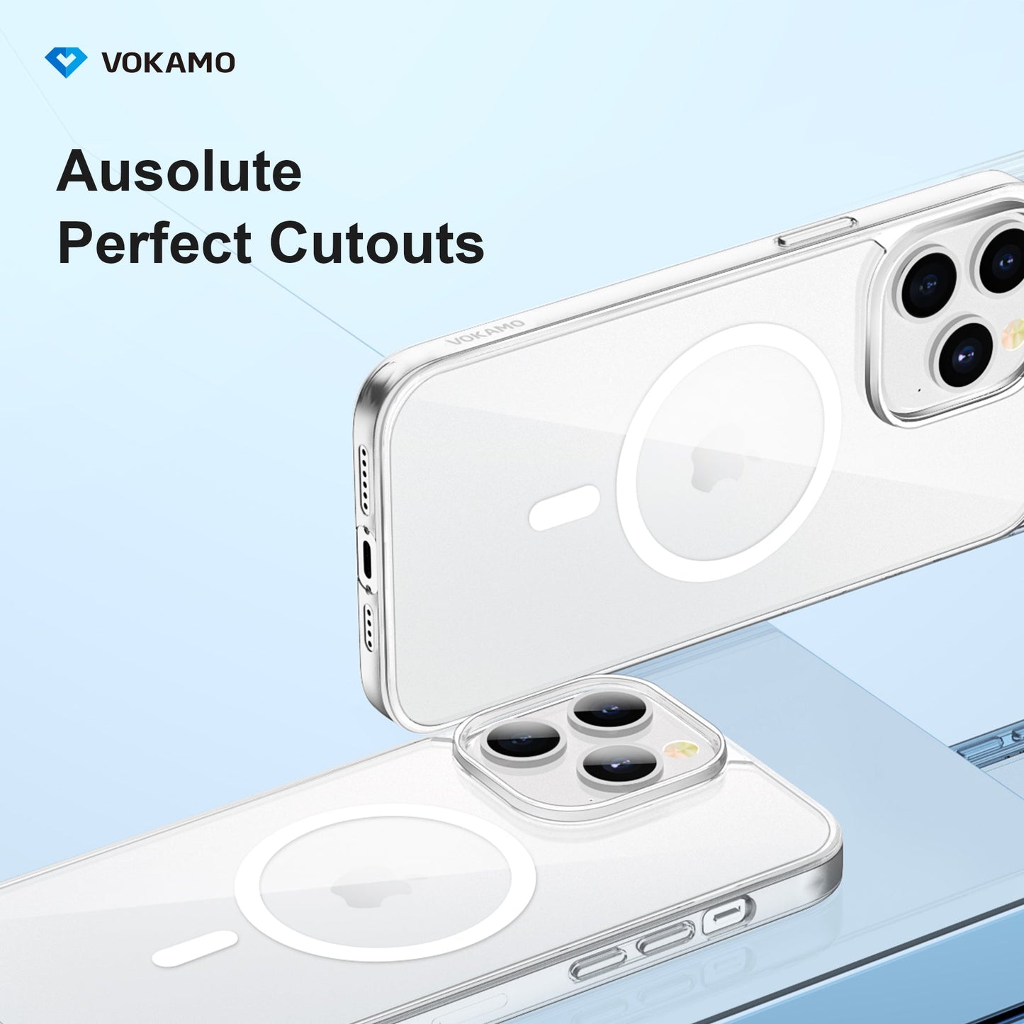 VOKAMO Clear Case with Magsafe for iPhone 14/14 Pro/14 Plus/14 Pro Max Cover Case - VOKAMO