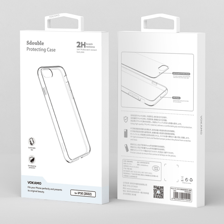 VOKAMO Clear Hybrid Case for iPhone SE 2022 - VOKAMO