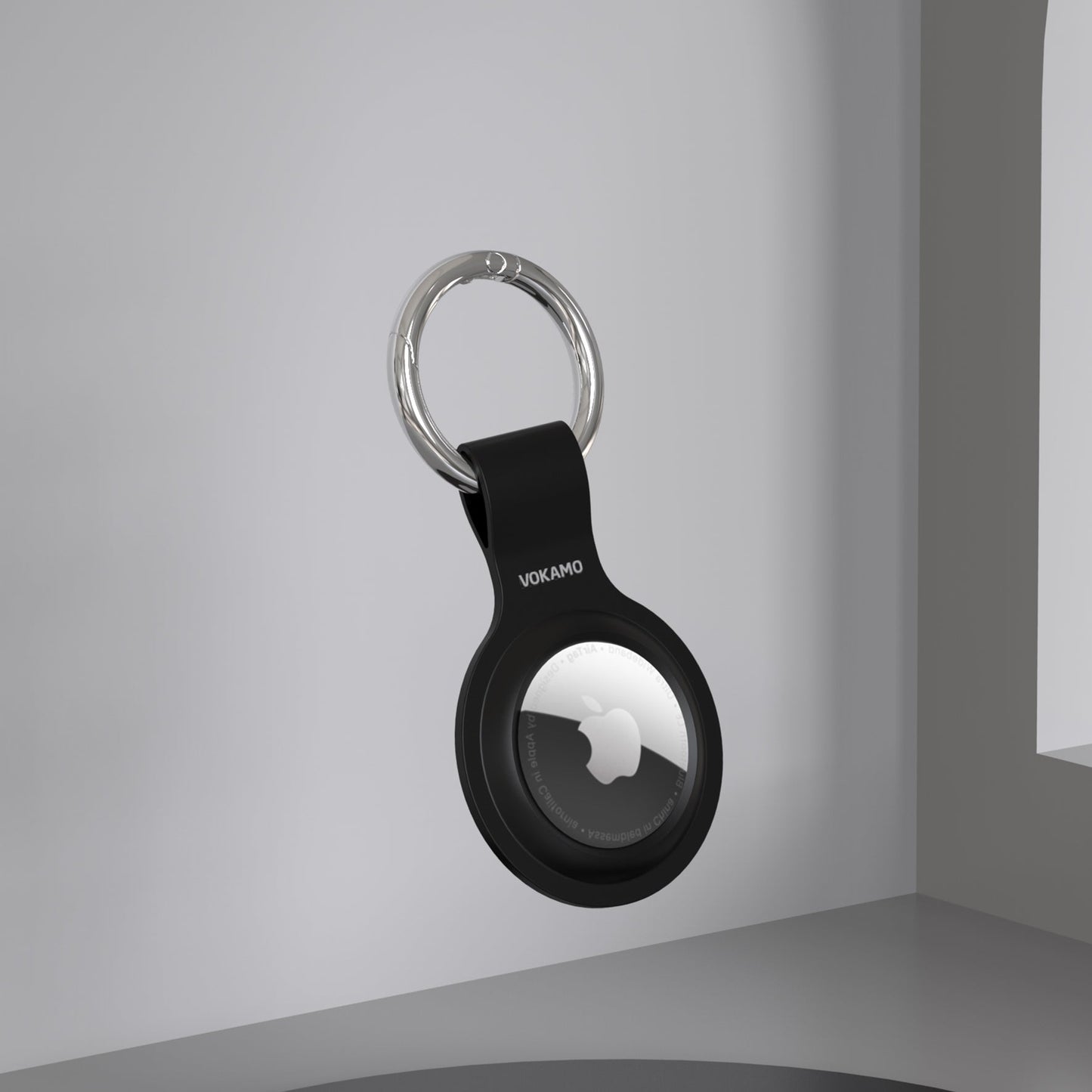 VOKAMO Compatible with AirTag Silicone Case Keychain Air Tag Holder Soft AirTags Key Ring Cases Tags Chain Apple GPS Item Finders Accessories - VOKAMO