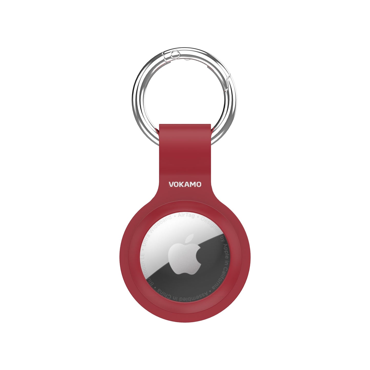 VOKAMO Compatible with AirTag Silicone Case Keychain Air Tag Holder Soft AirTags Key Ring Cases Tags Chain Apple GPS Item Finders Accessories - VOKAMO