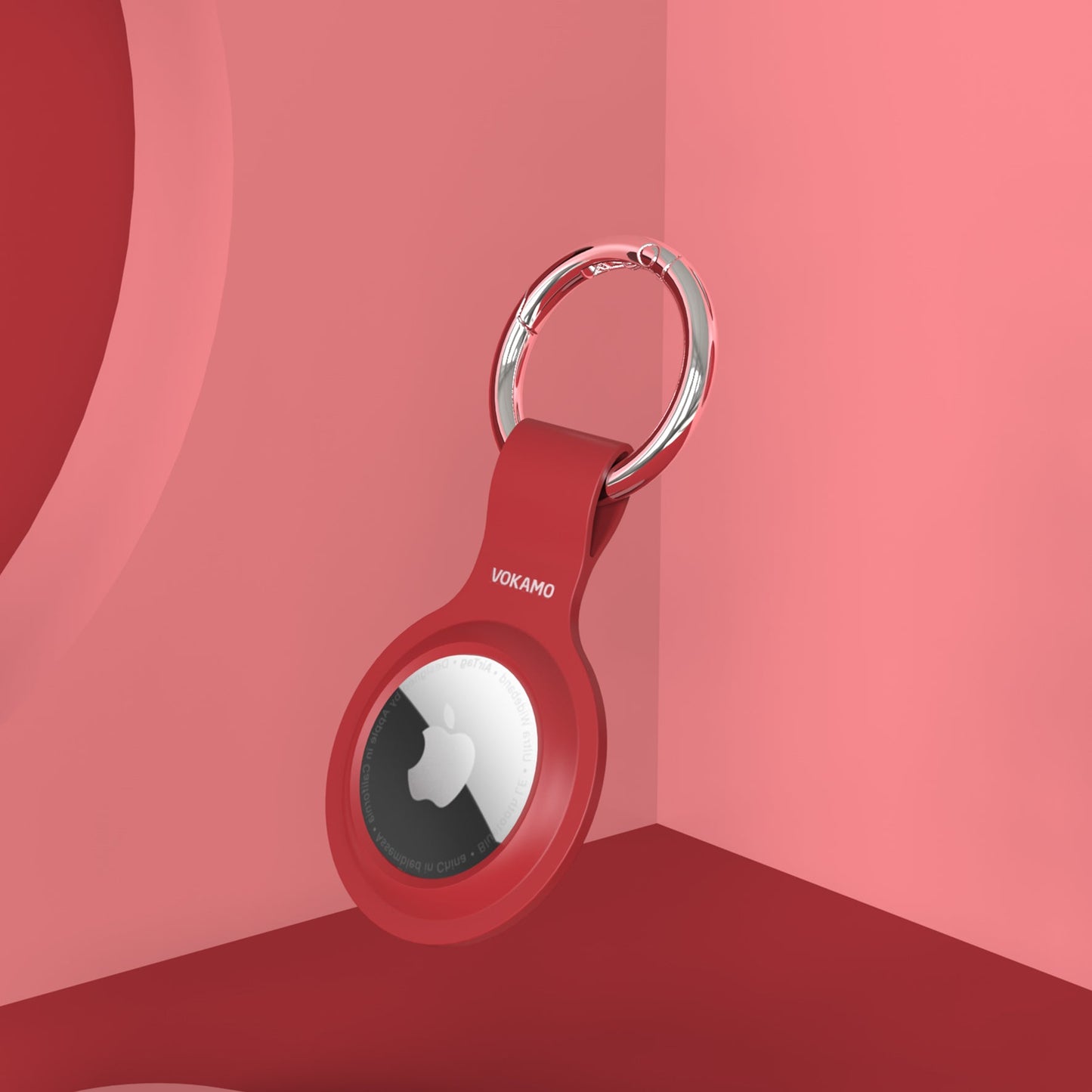 VOKAMO Compatible with AirTag Silicone Case Keychain Air Tag Holder Soft AirTags Key Ring Cases Tags Chain Apple GPS Item Finders Accessories - VOKAMO