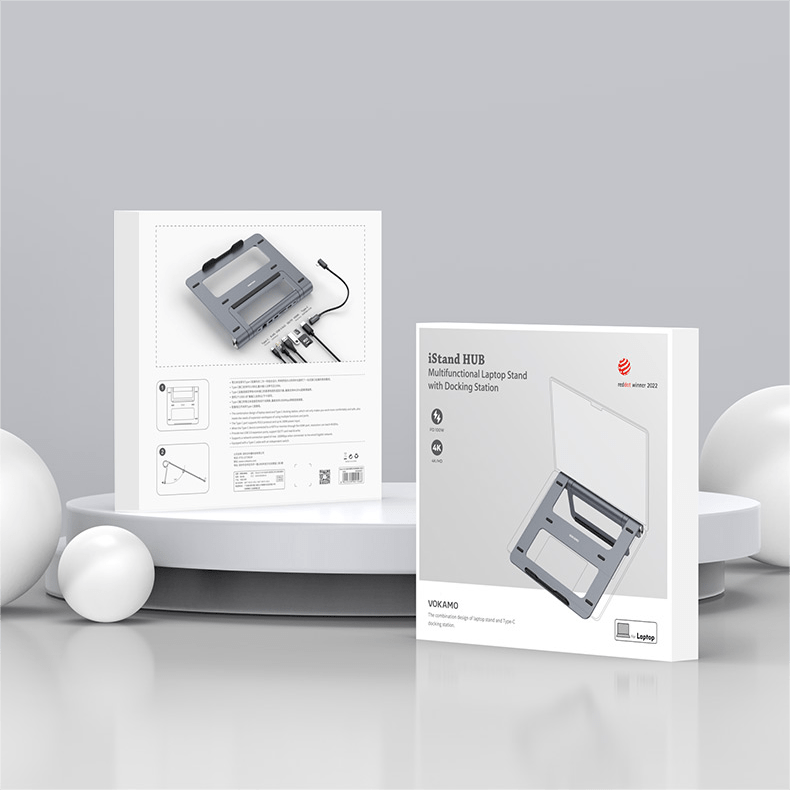 VOKAMO Docking Station Stand 8 In 1 Dock Stand for MacBook Pro/Air and others - VOKAMO