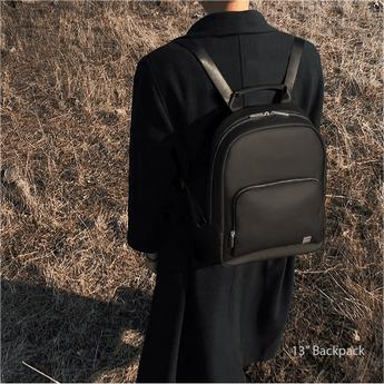 VOKAMO Fashion PU Leather Backpacks Unisex Casual Student Backpack 11 13 Inches - VOKAMO