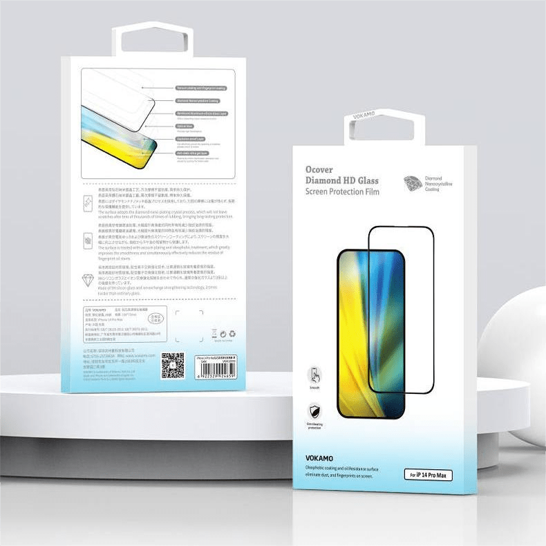 VOKAMO HD Tempered Glass for iPhone 14 Pro Max/14 Pro/14 Plus/14 Screen Protector,9H 2.5D 0.25mm Crystal HD - VOKAMO