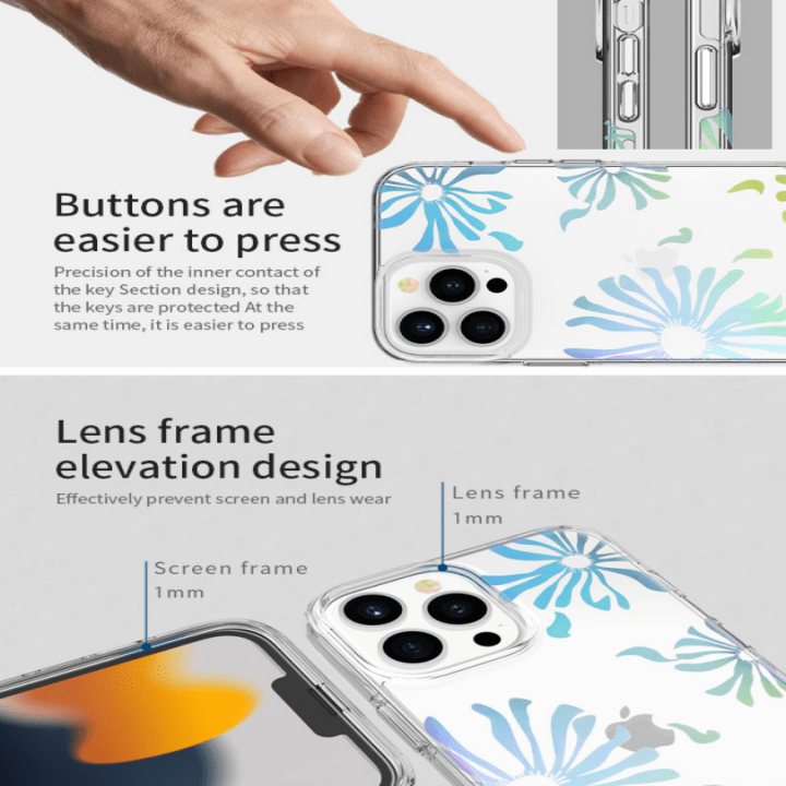 VOKAMO Lovely Floral Flower Phone Case For iPhone 13/13 Pro/13 Pro Max Cover Case - VOKAMO