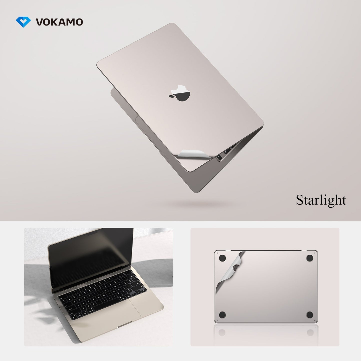VOKAMO MacBook Skins Full Body Protective Film Set For MacBook Air 13 MacBook Pro 13 - VOKAMO