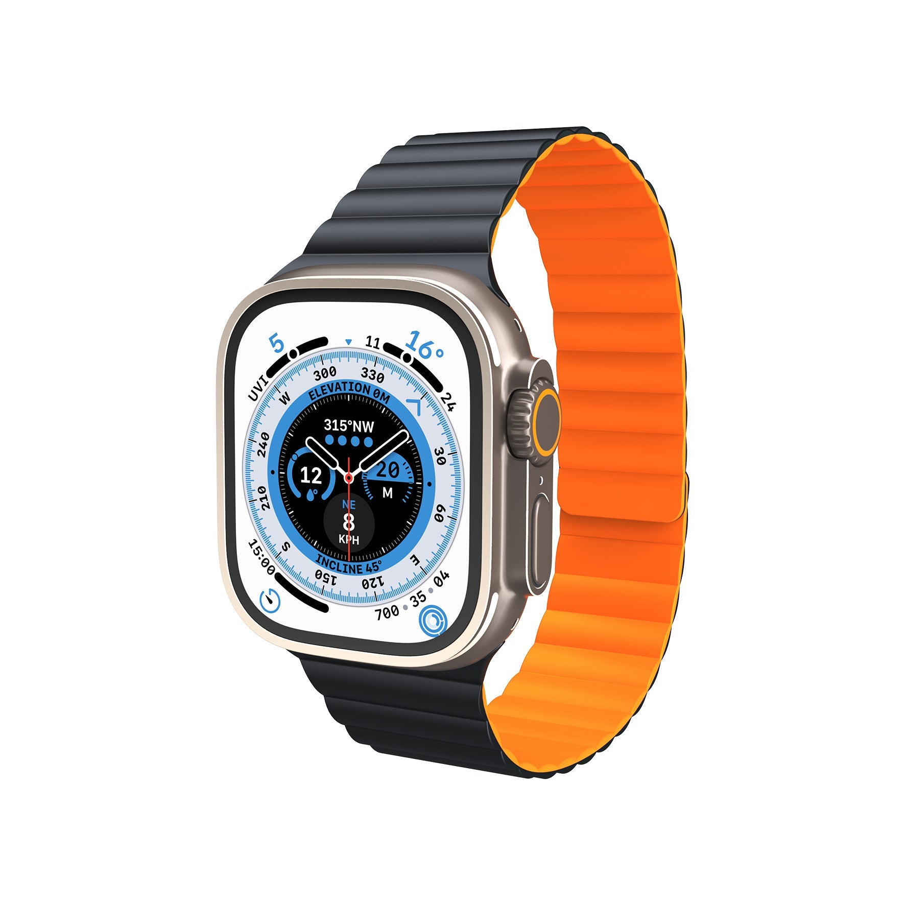 VOKAMO Magnetic Watchband Compatible with Apple Watch 49mm 45mm 44mm 42mm Silicone Watch Strap Strong Magnet Wristband - VOKAMO