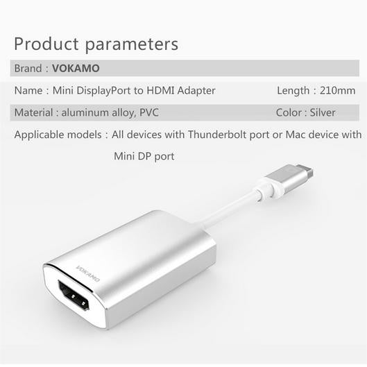 VOKAMO Mini DisplayPort to HDMI Video Adapter Cable - VOKAMO