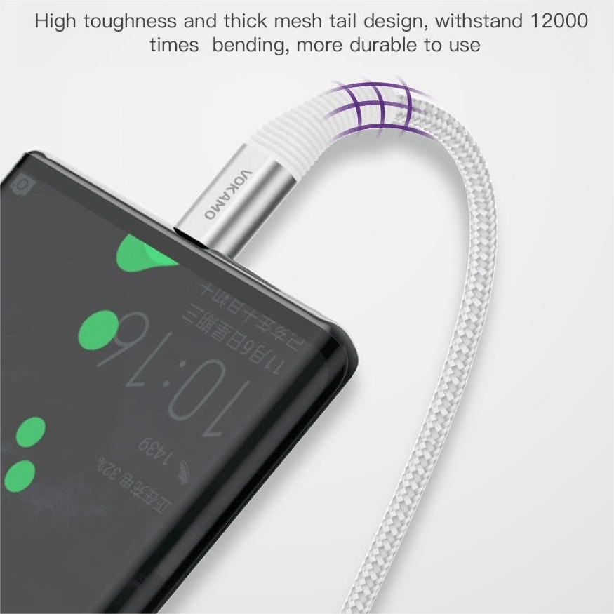 VOKAMO Type C Cable 5A Fast Charging 3FT Nylon Braided USB C to USB A Charger Cord - VOKAMO